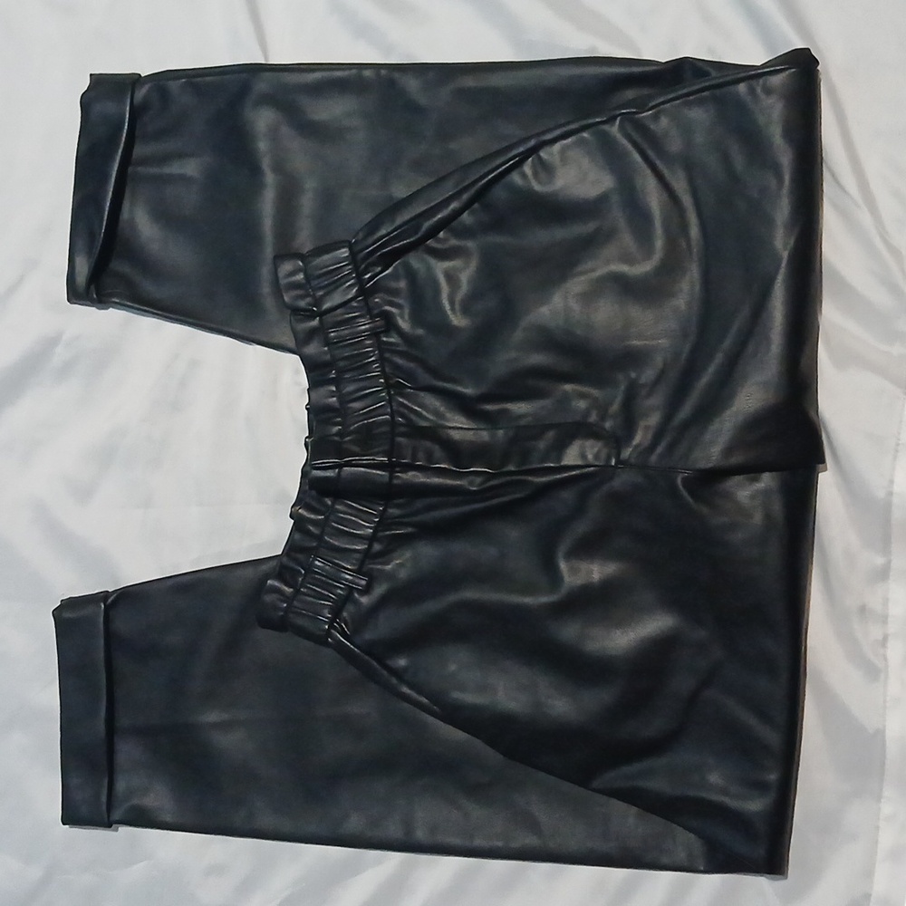 Black Faux Leather Pants